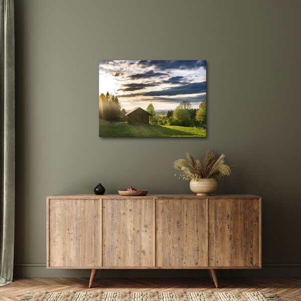Obraz lesní chaty (70x50 cm)