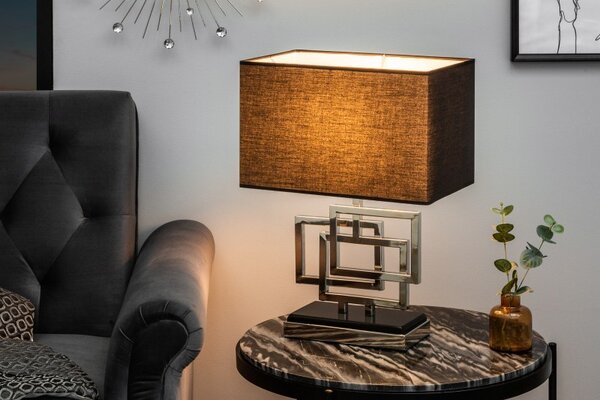 Designová stolní lampa Tulsa stříbrná