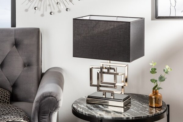 Designová stolní lampa Tulsa stříbrná