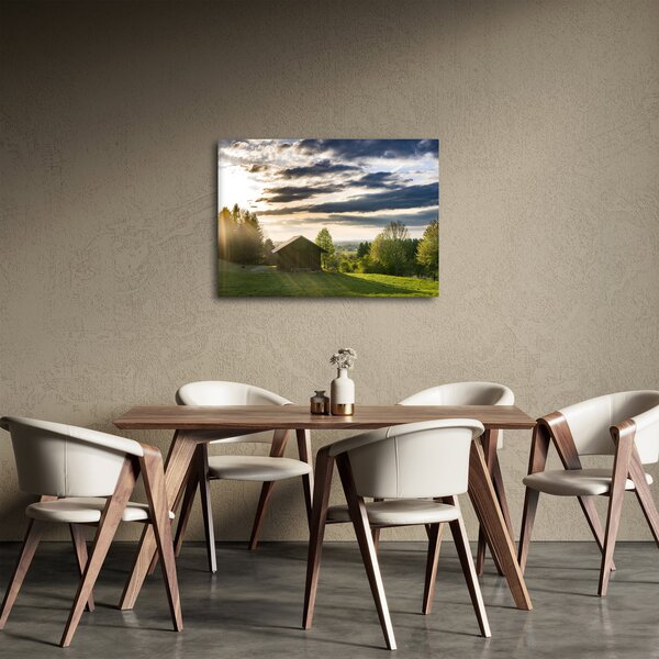 Obraz lesní chaty (70x50 cm)