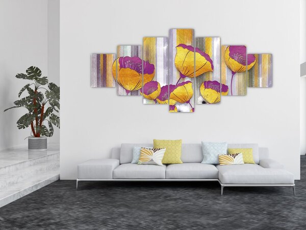 Obraz - Ilustrace květin (210x100 cm)