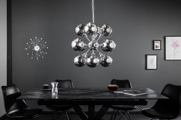 Designový závěsný atypický skleněný lustr 72cm