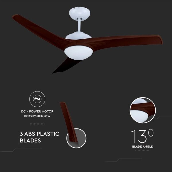 LED Stropní ventilátor LED/15W/230V 3000/4000/6400K + DO