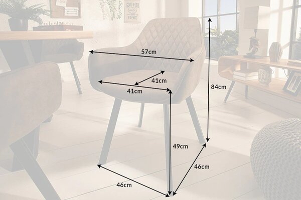 Moderní designová židle Ventura světlehnědá 59cm