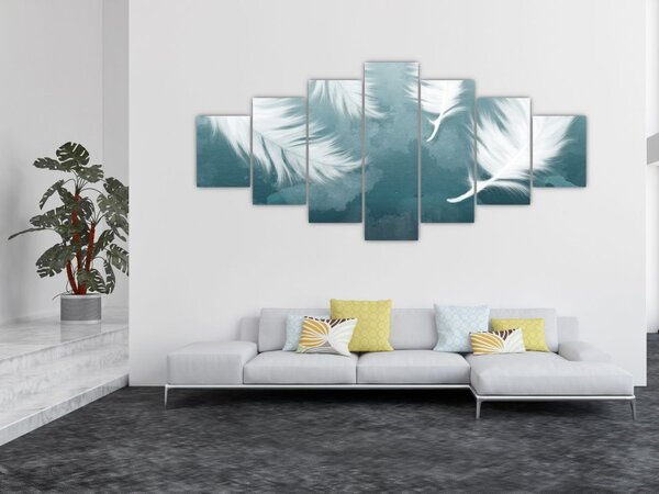 Obraz - Bílá peříčka (210x100 cm)