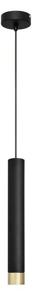 LED Lustr na lanku TUBA 1xGU10/4,8W/230V černá/zlatá