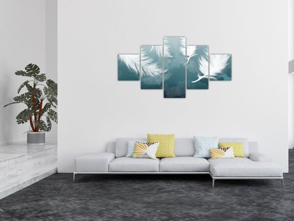 Obraz - Bílá peříčka (125x70 cm)