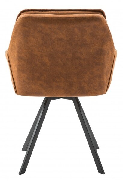 Retro stylové křeslo Odo 85cm hnědé s područkami