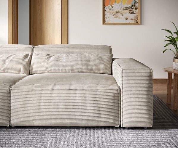 DELIFE Pohovka XL Sirpio 270×130 cm manšestr béžová