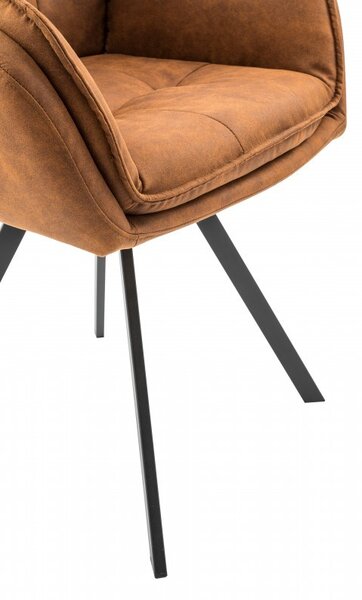 Retro stylové křeslo Odo 85cm hnědé s područkami