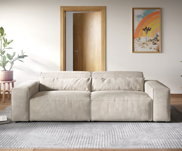 DELIFE Pohovka XL Sirpio 270×130 cm manšestr béžová