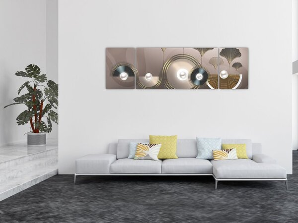 Obraz - Zlatohnědá abstrakce (170x50 cm)