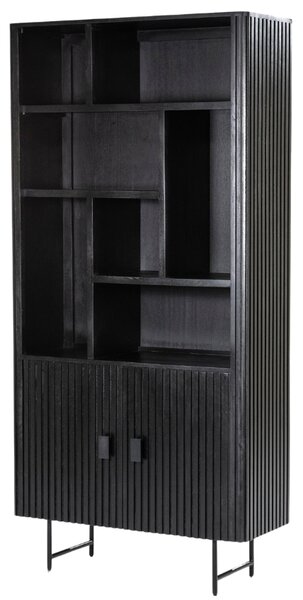 Eleonora Černá dřevěná knihovna Remi 200 x 96 cm