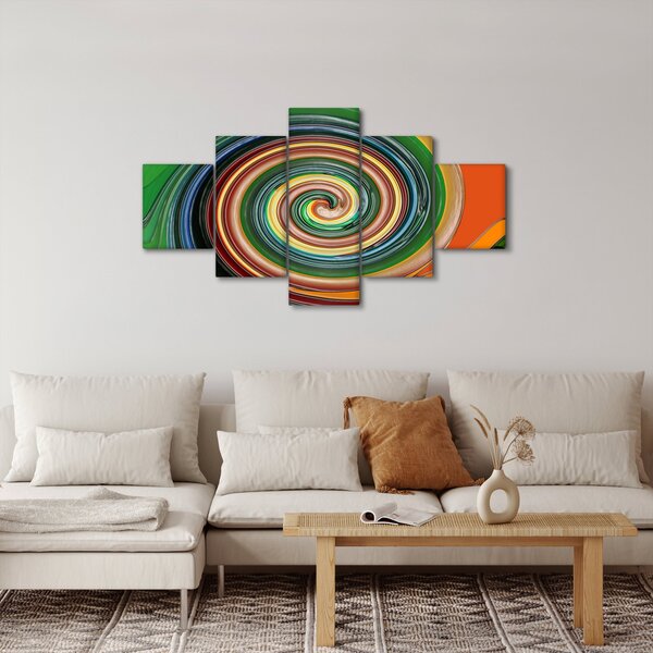 Abstraktní obraz - barevná spirála (125x70 cm)