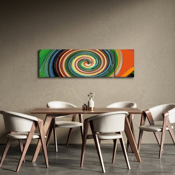 Abstraktní obraz - barevná spirála (170x50 cm)