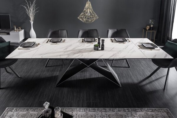 Designový industriální jídelní stůl Copeland II 180-260 cm z mramoru