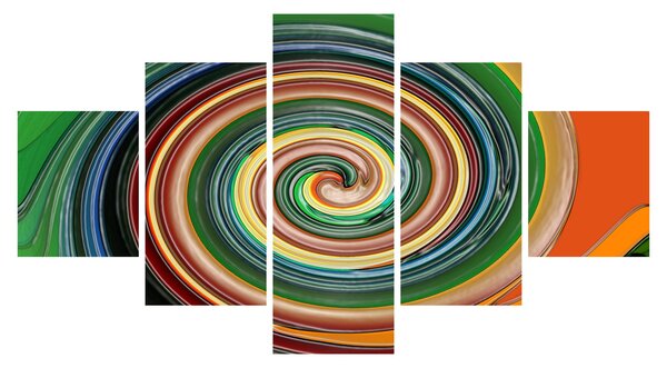 Abstraktní obraz - barevná spirála (125x70 cm)