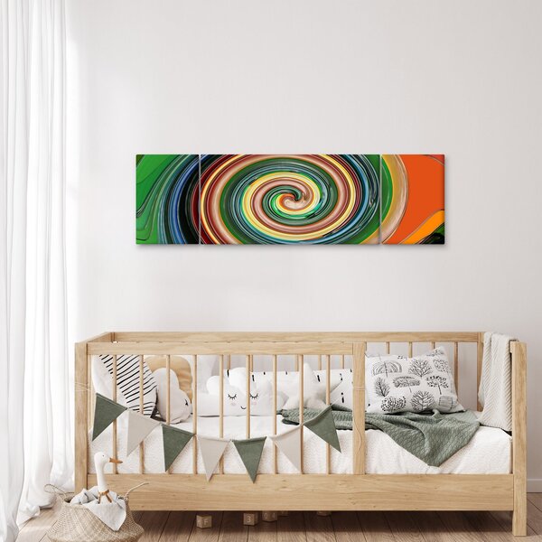 Abstraktní obraz - barevná spirála (170x50 cm)