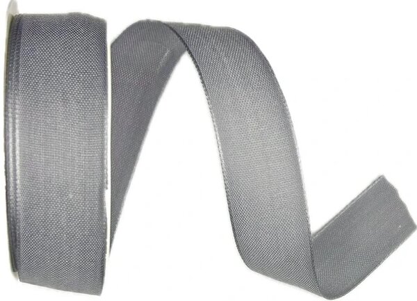 Bavlněná stuha CHANCE GRAY šedá 25mm x 3m (6,-Kč/m)