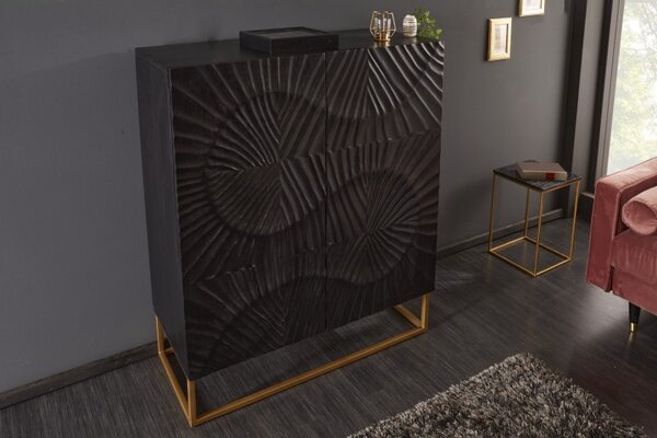 Designová art-deco skříňka Cumbria II z mangového dřeva