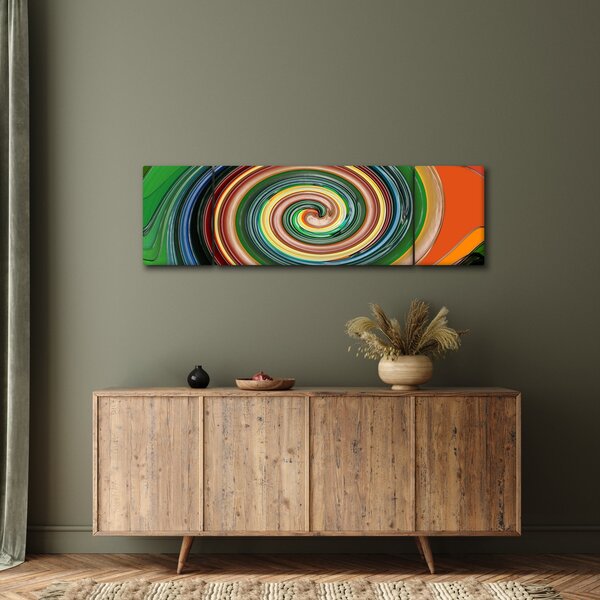 Abstraktní obraz - barevná spirála (170x50 cm)