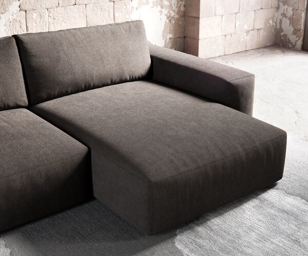 DELIFE Rohová pohovka Lanzo XL 270x180 cm mikrovlákno khaki hnědá variabilní lenoška
