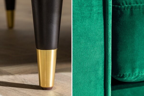 Art-deco designová sedačka Nefertiti 225cm smaragdová