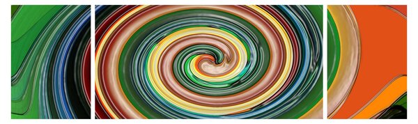 Abstraktní obraz - barevná spirála (170x50 cm)