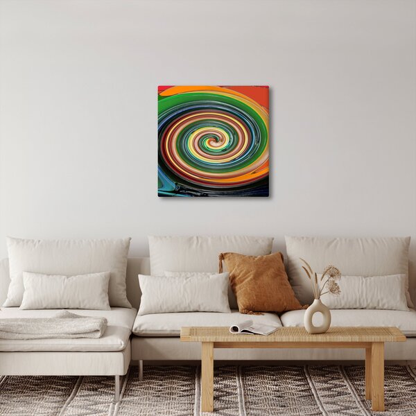 Abstraktní obraz - barevná spirála (30x30 cm)