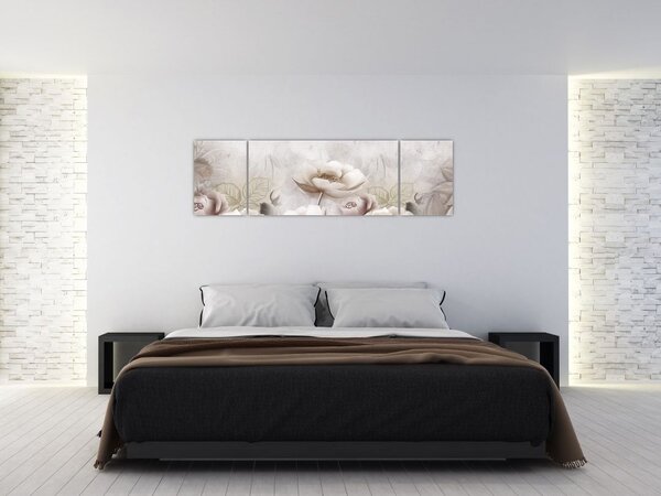 Obraz - Růžové keře (170x50 cm)