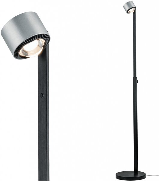 LED stojací svítidlo Aldan 15,5W černá/hliník kartáčovaný stmívatelné - PAULMANN