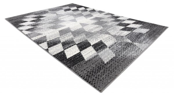 Koberec KAKE 25812677 Geometric - Romby 3D šedý/černý