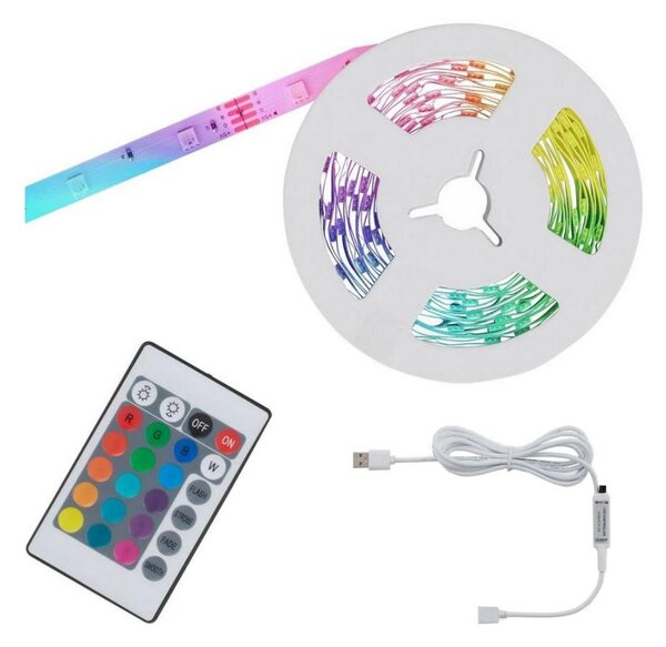 Brilo - LED RGB Stmívatelný pásek 6,6m LED/6W/USB + DO
