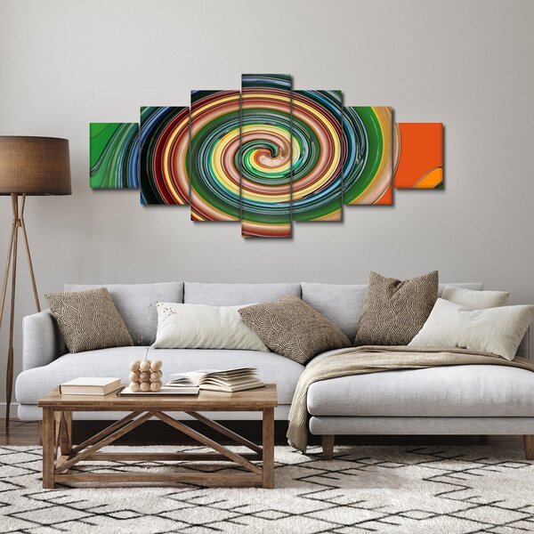 Abstraktní obraz - barevná spirála (210x100 cm)