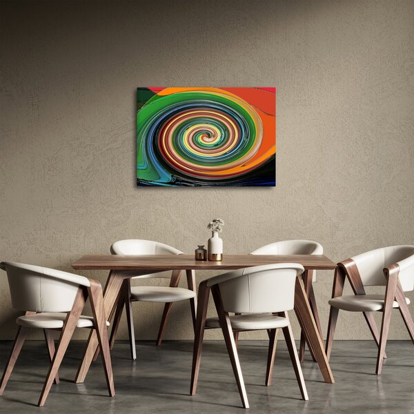 Abstraktní obraz - barevná spirála (70x50 cm)