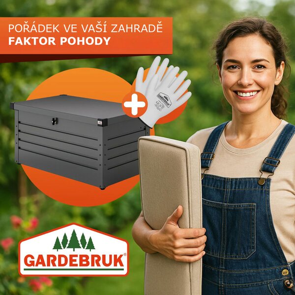 Kovový úložný box METALBOX, 385L, 120×62×63 cm, antracitová Gardebruk