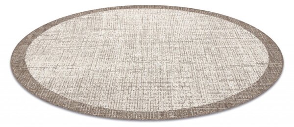 Koberec SIZAL FLOORLUX kruh 20401 Ramka šampan/taupe
