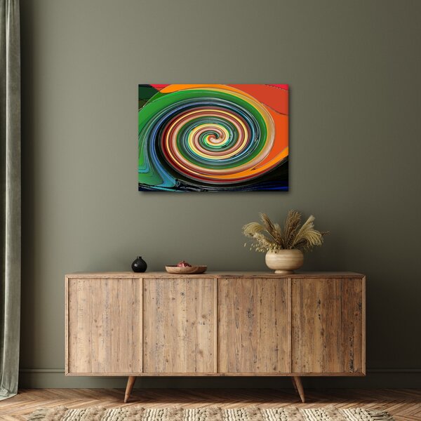Abstraktní obraz - barevná spirála (70x50 cm)