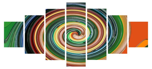 Abstraktní obraz - barevná spirála (210x100 cm)