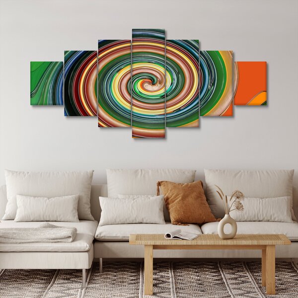 Abstraktní obraz - barevná spirála (210x100 cm)
