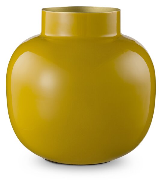 Pip Studio kovová Váza žlutá, 25cm (dekorační váza)