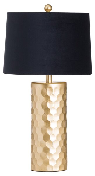 Art-deco lampa Alminar II se zlatým reliéfním podstavcem a černým sametovým stínítkem 62cm