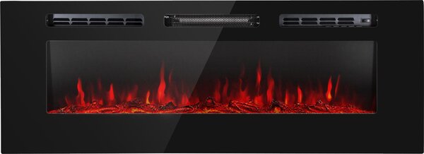 Klarstein Elektrický krb, elektrické ohřívače do obýváku a interiéru, elektrický krb s LED plameny, krb na dálkové ovládání, ventilátorový ohřívač s časovačem, nastavitelný termostat, ohřívač 1800 W