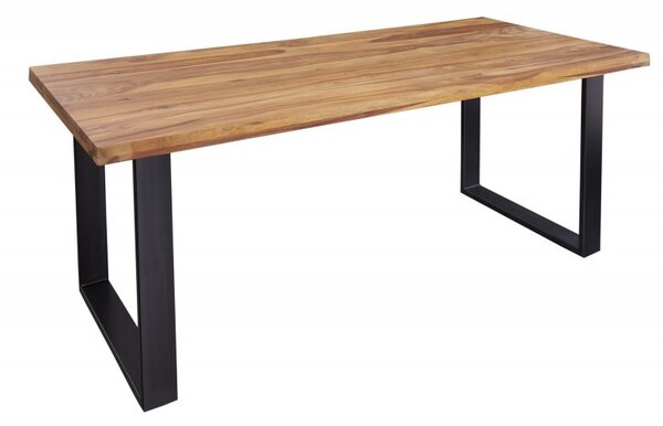 Industriální jídelní stůl Steele Craft z masivního palisandrového dřeva s černými nohama 160cm