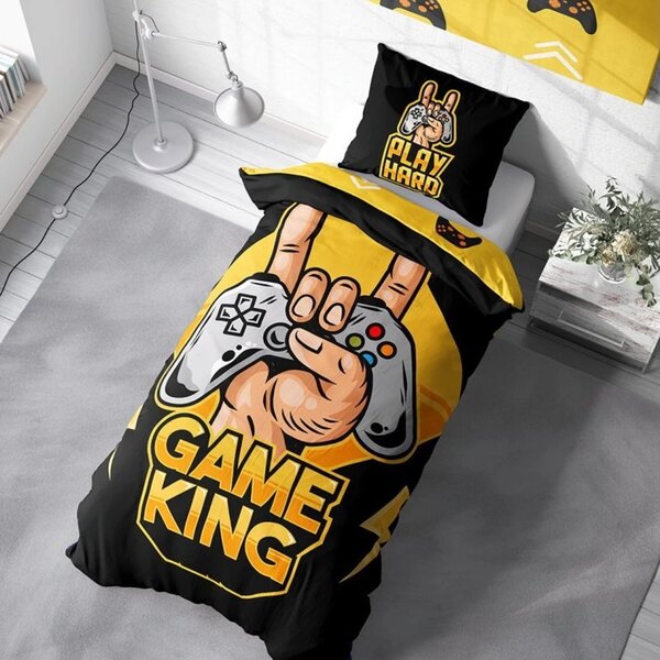 Bavlněné ložní povlečení Game King - 70x90 cm + 140x200 cm