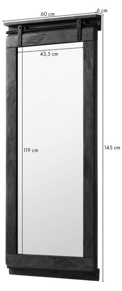 IRON Zrcadlo Mango 59x6x145 přírodní lakované