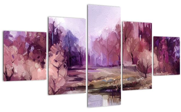 Obraz - Podzimní krajinomalba (125x70 cm)