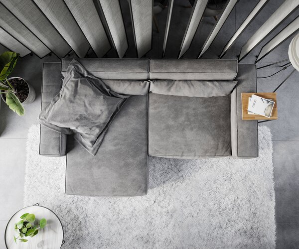 DELIFE Rohová pohovka Sirpio XL 270x170 cm mikrovlákno taupe variabilní lenoška