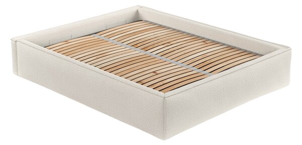 Maison de Rêve Béžová čalouněná dvoulůžková postel ALVAR L 160 x 200 cm s úložným prostorem