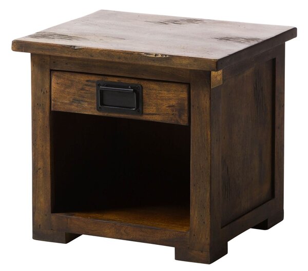 IRON Noční stolek mango 50x40x45 hnědý lakovaný